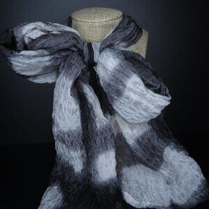 Black and White Hand-dyed Scarf
